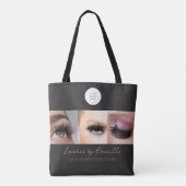 Tote Bag Entreprise de Cils Script Noir Photo (Dos)