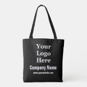 Tote Bag Entreprise Noir et Blanc Nom Site Web Logo (Dos)