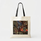 Tote Bag Entreprise vintage, Camions pompiers Pompiers (Devant)