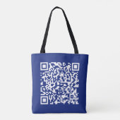 Tote Bag Entrer l'URL Généré instantanément Code QR | bleu  (Dos)