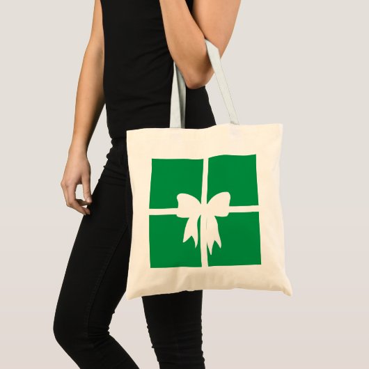 Tote Bag Enveloppé vert présent (Devant (produit))