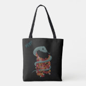 Tote Bag Enveloppement de serpent floral - Vos initiales (Dos)