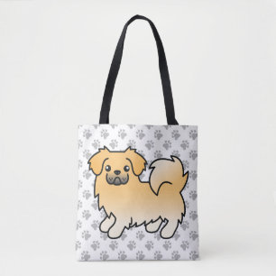 Tote Bag Épagneul tibétain faon Chien de dessin animé migno