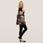 Tote Bag Épaniel breton avec le Père Noël Noël (Sur le modèle)