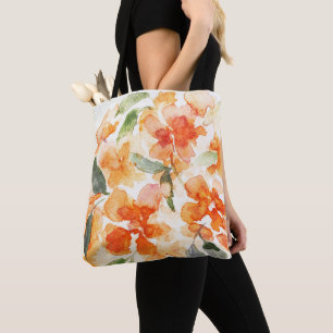 Tote Bag Épaule à tout-dessus imprimé en fleurs orange Four