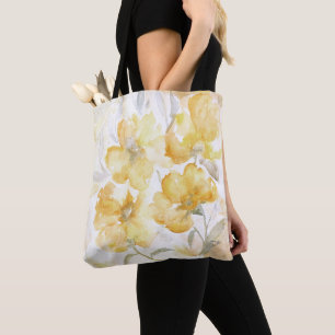 Tote Bag Épaule à tout-imprimé jaune Floral Fourre-tout