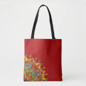 Tote Bag Épaule de Mandala couleur rouge (Devant)