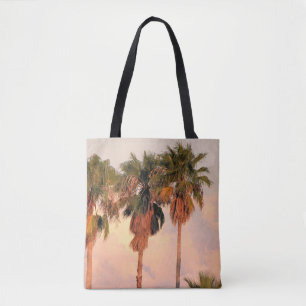 Tote Bag Epaule Fourre-tout Trois Palmiers Coucher de solei