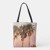 Tote Bag Epaule Fourre-tout Trois Palmiers Coucher de solei (Dos)