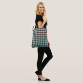 Tote Bag Épaule Motif diamant Brown Turquoise Checker (Sur le modèle)