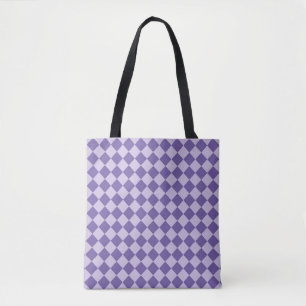 Tote Bag Épaule Motif diamant de Checker Violet