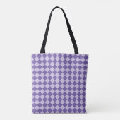 Tote Bag Épaule Motif diamant de Checker Violet (Dos)