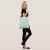 Tote Bag Épaule Motif diamant du Vérificateur blanc vert (Sur le modèle)