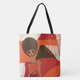 Tote Bag Épaule orange, rouge et Brown Fourre-tout