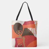 Tote Bag Épaule orange, rouge et Brown Fourre-tout (Dos)