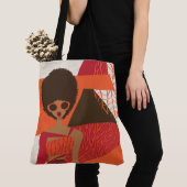 Tote Bag Épaule orange, rouge et Brown Fourre-tout (De près)