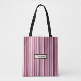 Tote Bag Épaule rayée couleur rose moderne personnalisée