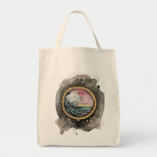 Tote Bag Épicerie à vagues océaniques fourre-tout (Devant)