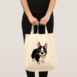 Tote Bag Épicerie heureuse Fourre-tout de Boston Terrier