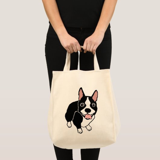 Tote Bag Épicerie heureuse Fourre-tout de Boston Terrier (Devant (produit))