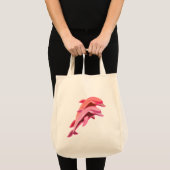 Tote Bag Épicerie rose Fourre-tout de conception de dauphin (Devant (produit))