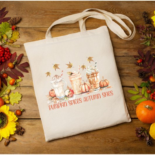 Tote Bag Épices citrouilles Automne Boire Drôle Citation