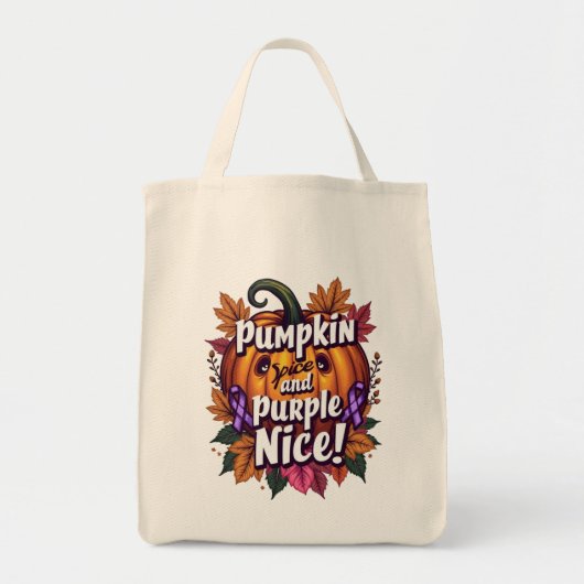 Tote Bag Épices citrouilles et pourpre Nice : Funny Fall Aw (Devant)