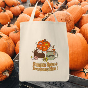 Tote Bag Épices citrouilles et tout Nice Automne Nom person
