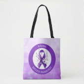 Tote Bag Epilepsy Warrior | Purple Awareness Ribbon (Devant)