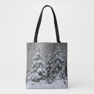 Tote Bag Épinette blanche couverte de neige