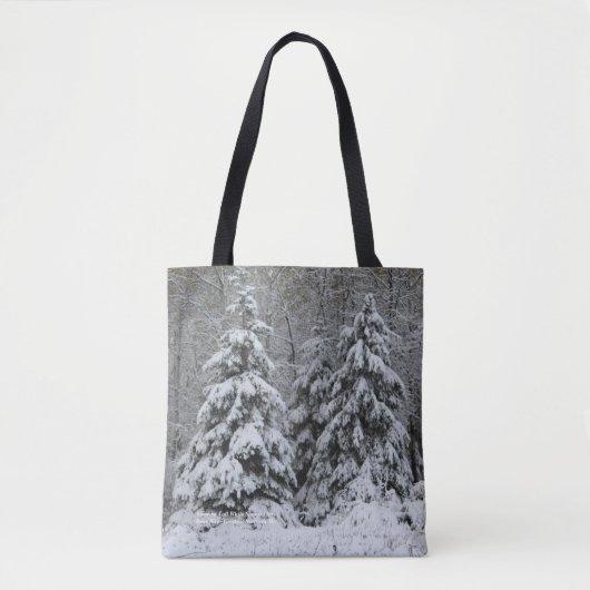 Tote Bag Épinette blanche couverte de neige (Devant)