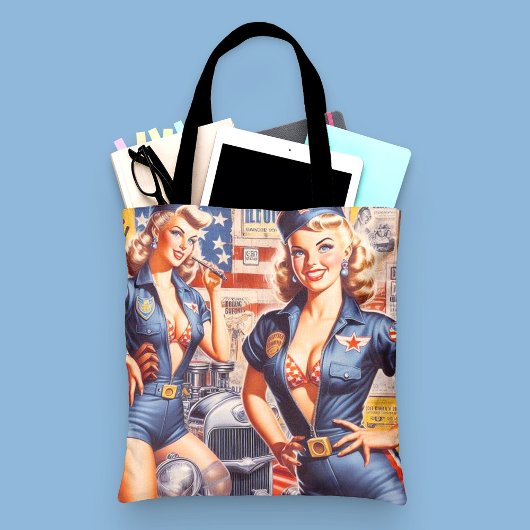 Tote Bag Épingle mécanique rétro-up