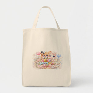 Tote Bag Épinglette Pastel Animaux Couple Mariés Kawaii Mig