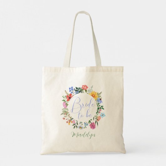 Tote Bag Épouse fleur sauvage pour être Mariage de script (Dos)