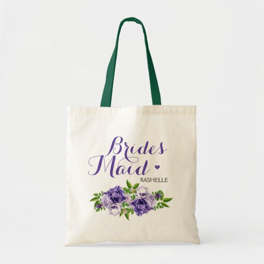 Tote Bag Épouse florale violette (Devant)