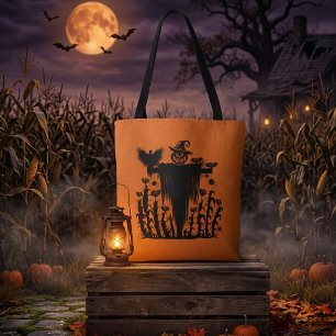 Tote Bag Épouvantail de Halloween gothique effrayant Citrou