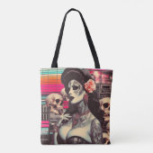 Tote Bag Épouvantail Pin-up Synthwave (Dos)