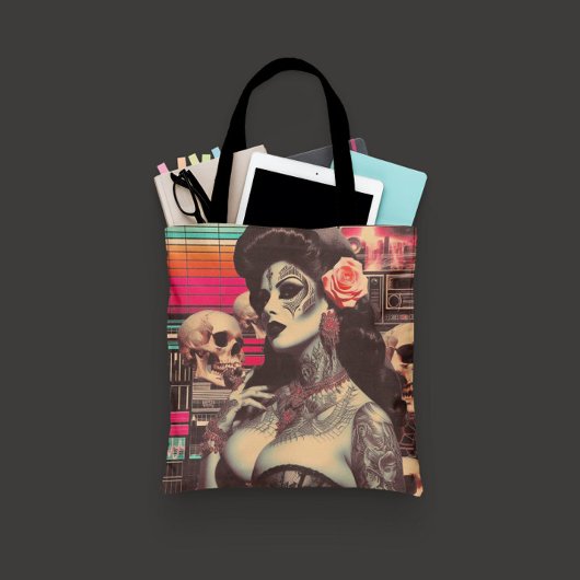 Tote Bag Épouvantail Pin-up Synthwave