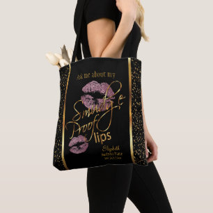 Tote Bag Épreuve de frottement 💋 lèvres - Lipsense - Rose 