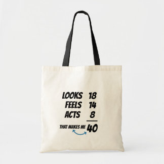 Tote Bag Équation d'âge personnalisée drôle d'anniversaire 