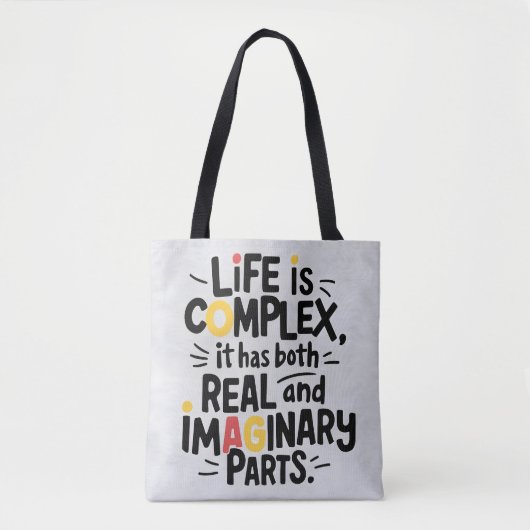 Tote Bag Équation de vie : Pièces réelles et imaginaires (Devant)