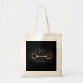 Tote Bag Équestre monogrammé de l'or (Devant)