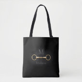 Tote Bag Équestre monogrammé de l'or (Devant)