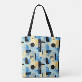 Tote Bag Équilibre Froid Abstrait – Bleu, Jaune et Noir (Dos)