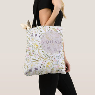 Tote Bag Équipe de Baby Shower Bohème de Printemps Fleurs d