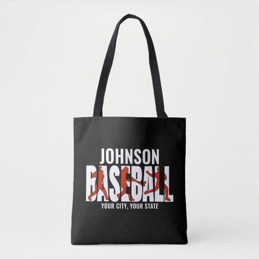 Tote Bag Équipe de baseball AJOUTER NOM Champion Joueur de  (Devant)