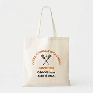 Tote Bag Équipe de crosse de lycée Orange personnalisée