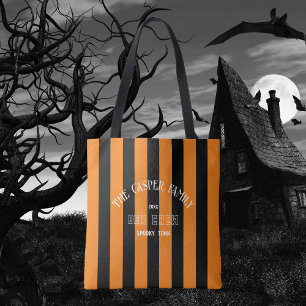 Tote Bag Équipe de la famille Bow Orange Black Stripe Hallo