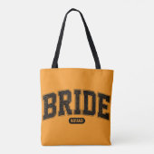 Tote Bag Équipe de la mariée - Typographie Varsity - Enterr (Dos)
