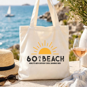 Tote Bag Équipe de la plage du coucher de soleil rétro 60èm